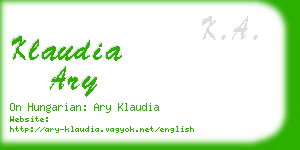 klaudia ary business card